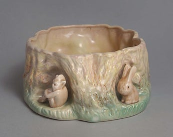 Listing 1 of 5 for LARGE SYLVAC PIXIE & RABBITS POTTERY VASE BOWL
