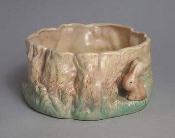 Listing 3 of 5 for LARGE SYLVAC PIXIE & RABBITS POTTERY VASE BOWL