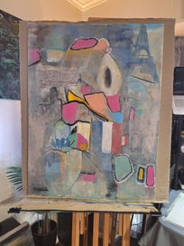 Listing 2 of 11 for ORIGINAL ACRYLIC MIXED MEDIA ABSTRACT PAINTING - Letters From Paris