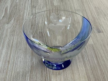 Listing 6 of 8 for Caithness large owl etched swirl glass bowl