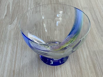Listing 5 of 8 for Caithness large owl etched swirl glass bowl
