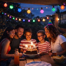 Listing 5 of 5 for 15m Multi Colour Festoon Lights – 25 LED Bulbs – Outdoor String Lights