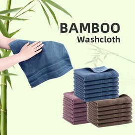 Listing 3 of 10 for 6 PCs Bamboo Washcloths Hand Towels Set - Super Soft Absorbent Hypo-Allergenic