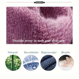 Listing 5 of 10 for 6 PCs Bamboo Washcloths Hand Towels Set - Super Soft Absorbent Hypo-Allergenic