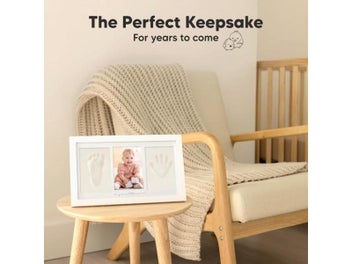 Listing 3 of 9 for Baby Handprint Footprint Kit Keepsake Frame For Newborn Nursery