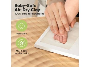 Listing 5 of 9 for Baby Handprint Footprint Kit Keepsake Frame For Newborn Nursery