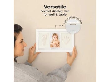 Listing 6 of 9 for Baby Handprint Footprint Kit Keepsake Frame For Newborn Nursery