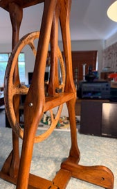 Listing 5 of 13 for Retro Wooden Spinning Wheel NZ Metal Wheel A Frame - Varmly Design