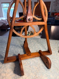Listing 8 of 13 for Retro Wooden Spinning Wheel NZ Metal Wheel A Frame - Varmly Design