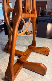 Listing 9 of 13 for Retro Wooden Spinning Wheel NZ Metal Wheel A Frame - Varmly Design