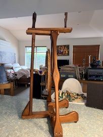 Listing 2 of 13 for Retro Wooden Spinning Wheel NZ Metal Wheel A Frame - Varmly Design