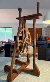 Listing 3 of 13 for Retro Wooden Spinning Wheel NZ Metal Wheel A Frame - Varmly Design