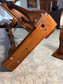 Listing 13 of 13 for Retro Wooden Spinning Wheel NZ Metal Wheel A Frame - Varmly Design