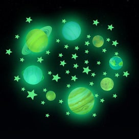 Listing 5 of 5 for Luminous Planets PVC Wall Stickers Glow In Dark Ten Planets Bedroom Wall Decal P