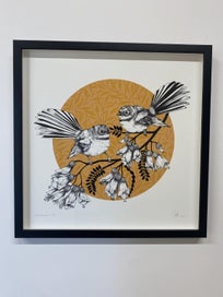 Listing 1 of 4 for Modern Framed print of Piwakwaka