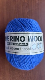 Listing 4 of 6 for ** NEW ** HAND-KNITTED MERINO BLUE BASSINET BLANKET