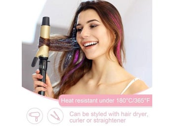 Listing 6 of 9 for 12Pcs Glitter Tinsel Clip In Hair Extensions For Kids Girls Women