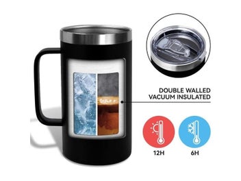 Listing 3 of 9 for 24oz Stainless Steel Insulated Travel Coffee Mug With Lid And Handle