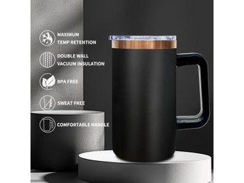 Listing 5 of 9 for 24oz Stainless Steel Insulated Travel Coffee Mug With Lid And Handle