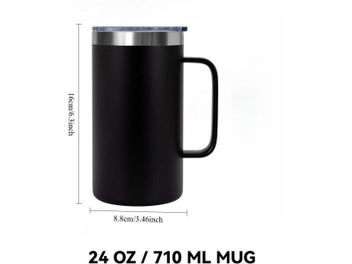 Listing 7 of 9 for 24oz Stainless Steel Insulated Travel Coffee Mug With Lid And Handle
