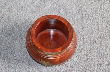 Listing 3 of 5 for Vintage Wooden & Brass Elephant Bowl / Incense Burner