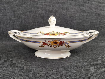 Listing 3 of 19 for 2 Lidded Tureens by J & G Meakin Bedford Art Deco Floral Design w gold trim
