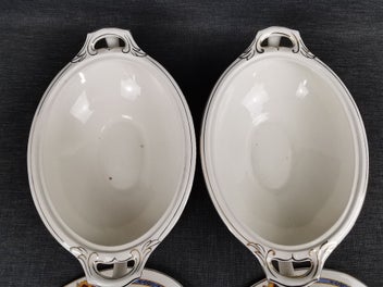 Listing 9 of 19 for 2 Lidded Tureens by J & G Meakin Bedford Art Deco Floral Design w gold trim