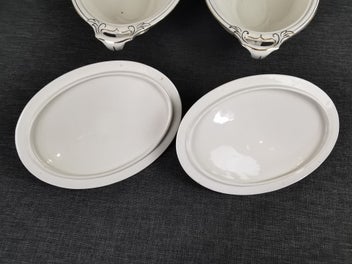 Listing 11 of 19 for 2 Lidded Tureens by J & G Meakin Bedford Art Deco Floral Design w gold trim