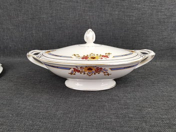 Listing 14 of 19 for 2 Lidded Tureens by J & G Meakin Bedford Art Deco Floral Design w gold trim