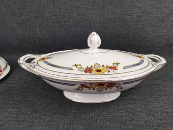 Listing 15 of 19 for 2 Lidded Tureens by J & G Meakin Bedford Art Deco Floral Design w gold trim
