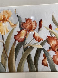Listing 3 of 7 for Immaculate watercolour of Irises by well known watercolourist Betty Oakes -