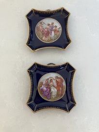 Listing 2 of 16 for Pair of small vintage Camille Tharaud, Limoges dishes - with plate hangers