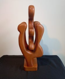 Listing 2 of 6 for Mid Century Wooden Sculpture : Triplex