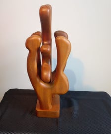 Listing 4 of 6 for Mid Century Wooden Sculpture : Triplex