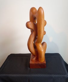 Listing 2 of 4 for Mid Century Wooden Sculpture : Wounded