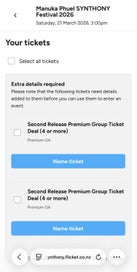 Listing 2 of 2 for PREMIUM Synthony tickets x4. Worth $876