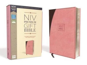 Listing 1 of 1 for NIV, Premium Gift Bible, Leathersoft, Pink/Brown, Red Letter, Comfort Pr