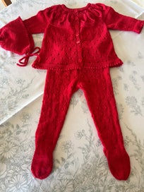 Listing 7 of 8 for Baby Matinee Tights & Bonnet, Size 18-24 mths 100% Merino, Hand Knitted To Order