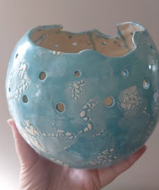 Listing 1 of 4 for Stunning Blue Ball Vase NZ Made