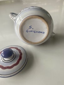 Listing 4 of 7 for Hand painted Italian pottery sugar pot