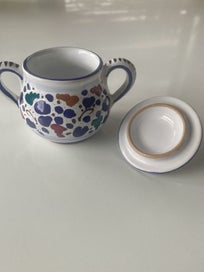 Listing 2 of 7 for Hand painted Italian pottery sugar pot