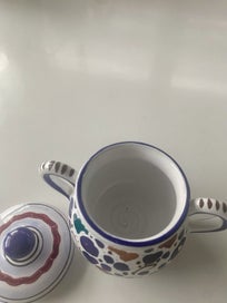 Listing 5 of 7 for Hand painted Italian pottery sugar pot