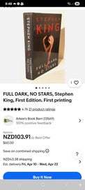 Listing 9 of 9 for Full Dark No Stars Stephen King First Edition Scribner