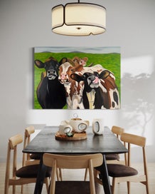 Listing 3 of 5 for Large 122x91 cm original oil painting ‘Joyful Gathering’