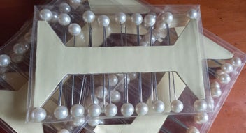 Listing 2 of 2 for 120 x Frosted Cream Pearl Hat? Pins. Never Used.
