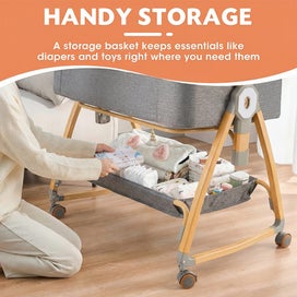 Listing 8 of 12 for PlayPals 3-in-1 Baby Cot Crib Bed Bassinet Bedside Sleeper Portable Foldable