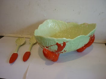 Listing 7 of 8 for LOBSTER CARLTONWARE SALAD BOWL & SERVERS.