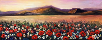 Listing 8 of 12 for Large 100x40cm Contemporary Painting Happy poppies Perfect for Above Bed/Sofa