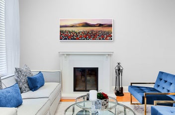 Listing 9 of 12 for Large 100x40cm Contemporary Painting Happy poppies Perfect for Above Bed/Sofa