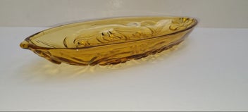 Listing 2 of 8 for Bagley art deco amber glass floral dish